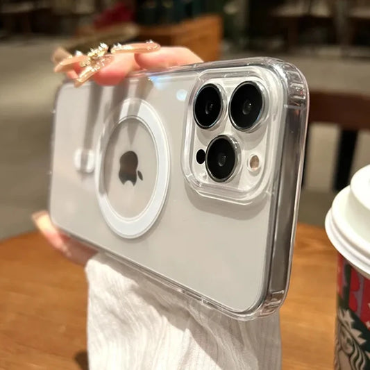 Magnetic Original Magsafing Case for Iphone 13 15 12 11 14 16 Pro Max Mini X XS XR plus SE Silicone Acrylic for Magsafe Cover