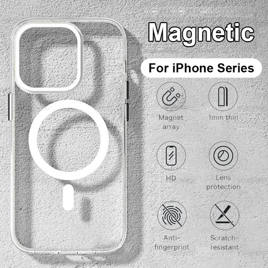 Magnetic Original Magsafing Case for Iphone 13 15 12 11 14 16 Pro Max Mini X XS XR plus SE Silicone Acrylic for Magsafe Cover